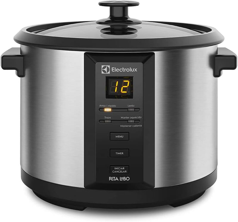 Panela Elétrica Electrolux ECC20 | 1,8L (10 xícaras) | 4 funções + Timer | Antiaderente, Inox, 127v – por Rita Lobo