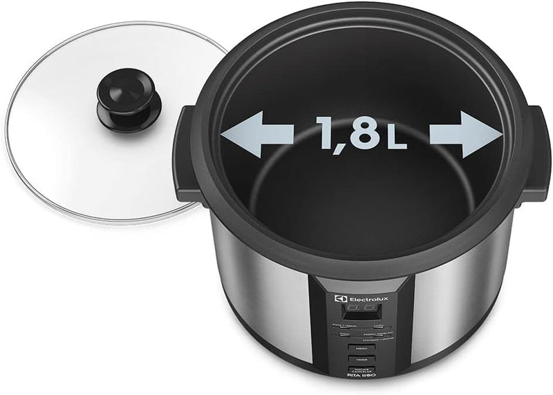 Panela Elétrica Electrolux ECC20 | 1,8L (10 xícaras) | 4 funções + Timer | Antiaderente, Inox, 127v – por Rita Lobo