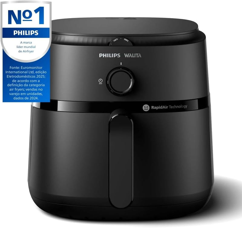 Fritadeira Airfryer Série 1000 XL – Philips Walita, 6,2L, RapidAir, Preta, 2 Anos de Garantia (110v ou 220v)