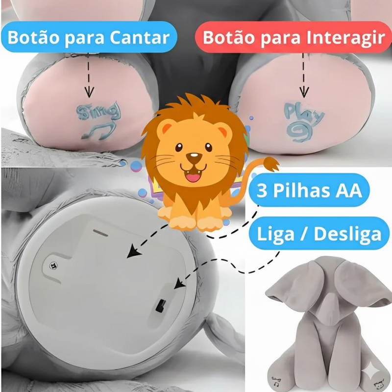 Elefante Musical Peek a Boo "Cadê o Neném? Achou!