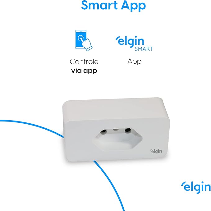Plugue de Tomada Inteligente Elgin 10A Bivolt – Compatível com Alexa e Google Home