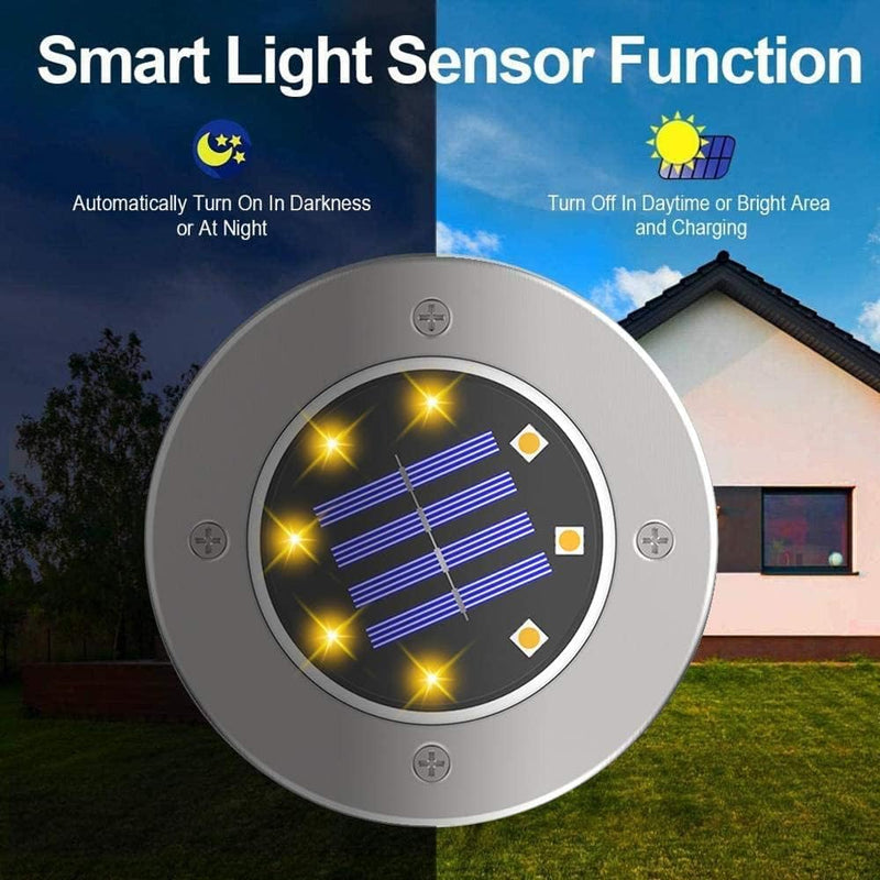 Kit 12 Luzes Solares de Jardim LED – À Prova d’Água para Caminho, Quintal e Paisagismo