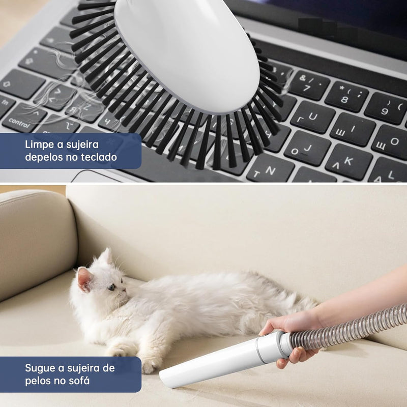 Kit de Limpeza e Aspirador de Pelos para Cães – 99% de Sucção com 9 Ferramentas
