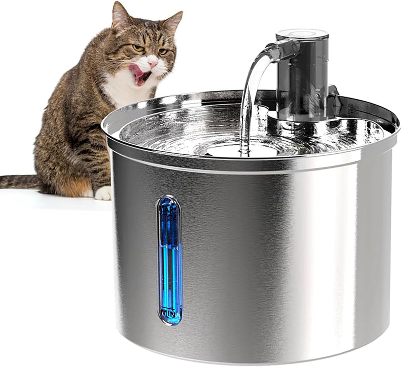 Fonte de Água Automática Inox 3L para Gatos e Cães – Silenciosa com Filtro Bivolt