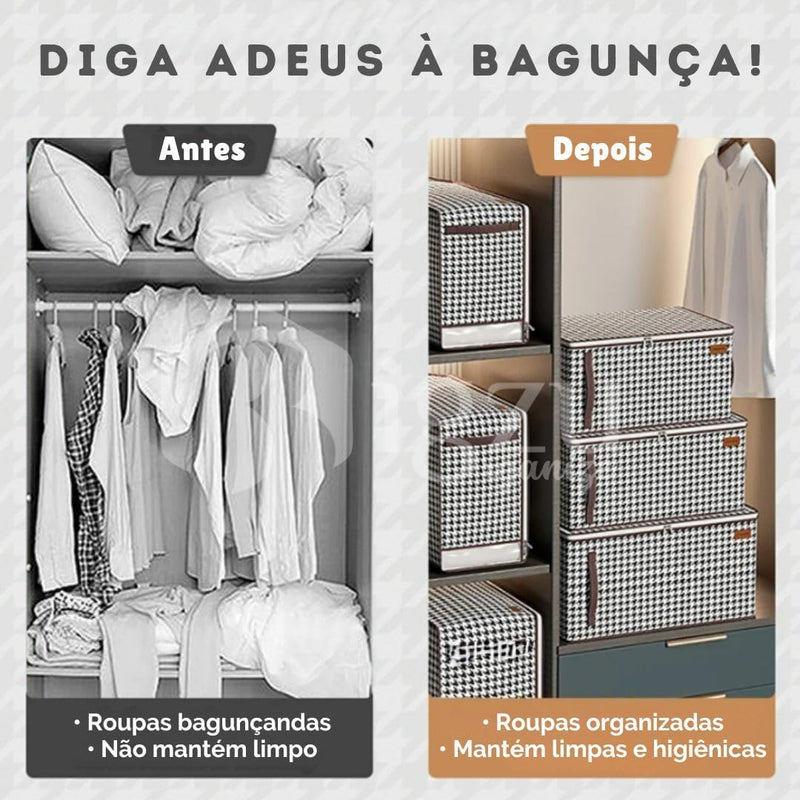 Kit 6 Bolsas Organizadoras TNT com Zíper e Alças – Visor Transparente e Empilhável