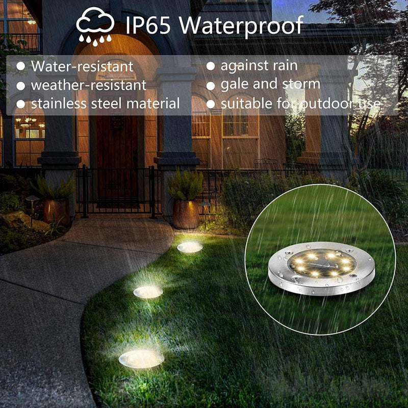 Kit 12 Luzes Solares de Jardim LED – À Prova d’Água para Caminho, Quintal e Paisagismo